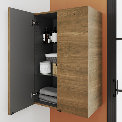 GoodHome Bathroom Cabinet Imandra 60 x 90 x 36 cm, walnut