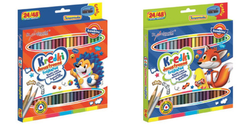 Triangular Double-sided Colouring Pencils 24pcs 48 Colours + Sharpener
