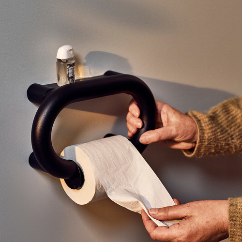 BÄSINGEN Toilet roll holder, anthracite, 26x17 cm