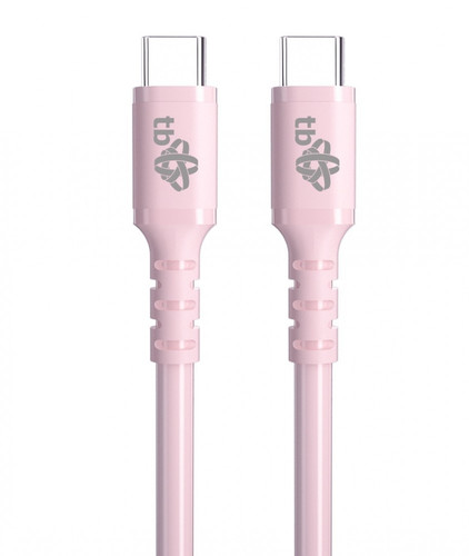 TB USB Cable USB C - USB C 60W jelly cable, 1m, pink