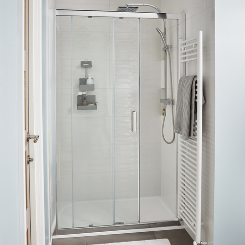 GoodHome Sliding Shower Door Beloya 120 cm, chrome/transparent