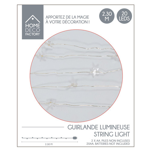 LED String Light Garland, 20 Bulbs