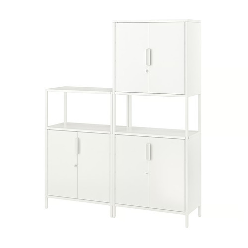 TROTTEN Cabinet combination, white, 140x173 cm