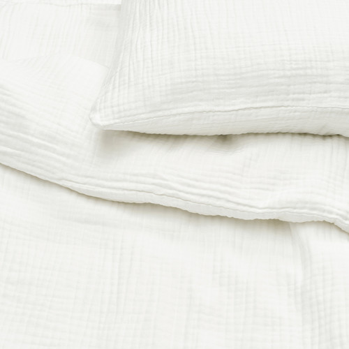 SCHERSMIN Duvet cover and pillowcase, white, 150x200/50x60 cm