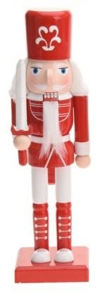 Nutcracker Christmas Decoration 25cm, red, hat