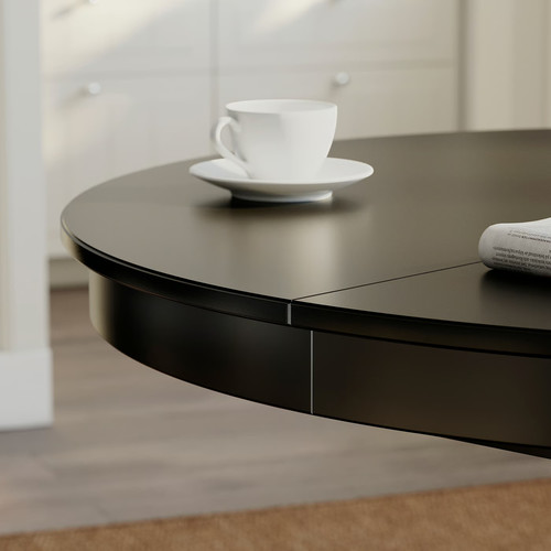ROSENTORP Extendable table, black, 110/155 cm