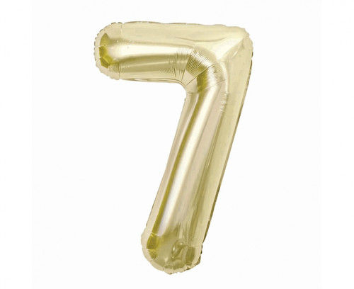 Foil Balloon Number 7, champagne