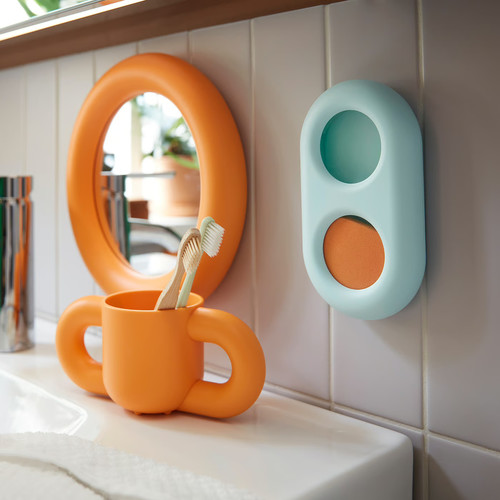 HUMLESJÖN Timer with suction cup, turquoise