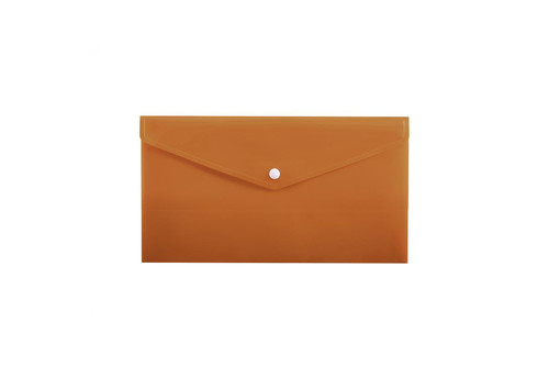Document Envelope Pocket Wallet File with Button PP DL, orange