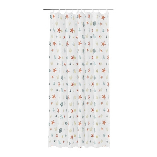 Shower Curtain GoodHome Islay 180 x 200 cm, coral