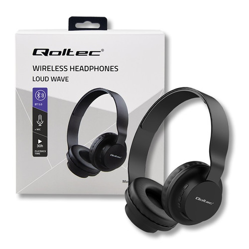 Qoltec Wireless Headphones with Microphone BT 5.0 JL, black