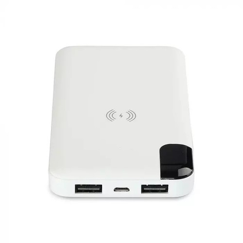 V-TAC Power Bank Wireless Charger 8000 mAh 2.1A, white