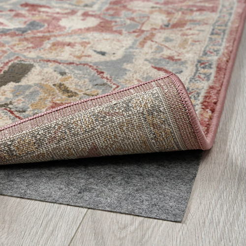 JÄRNVÄG Rug, low pile, ornament pattern pink/beige, 160x230 cm