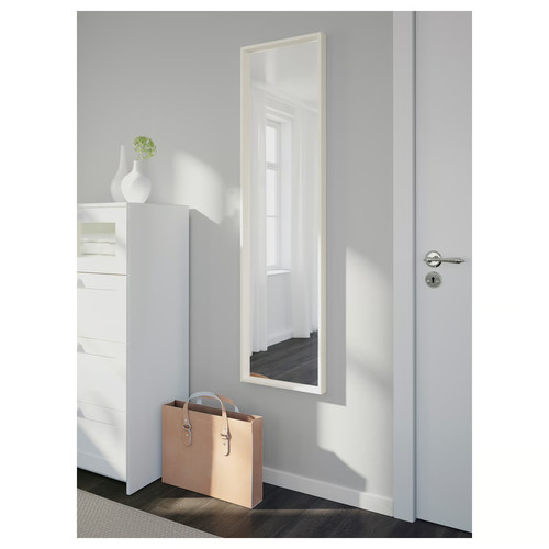 NISSEDAL Mirror, white, 40x150 cm