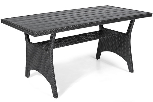 Garden Corner Sofa Set with Table, black