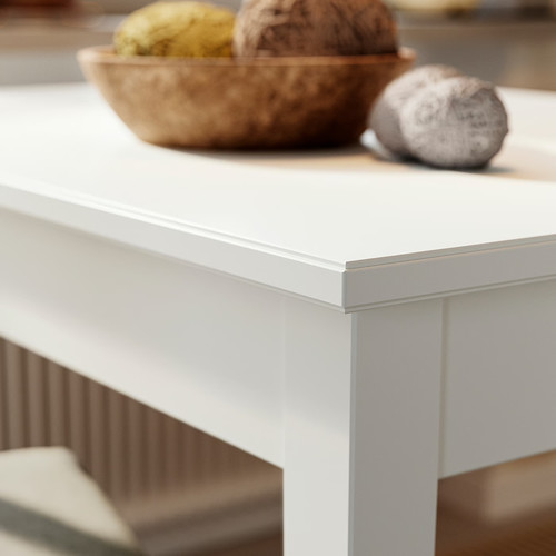 NÄSINGE / NÄSINGE Table and 2 chairs, white/white Tibbleby beige-grey, 80x60 cm