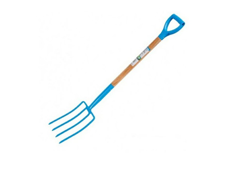 Carbon Steel Digging Fork with Wooden Shaft