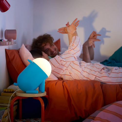 GREJSIMOJS LED table lamp, dimmable/dog blue