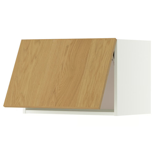 METOD Wall cabinet horizontal, white/Sinarp oak veneer, 60x40 cm