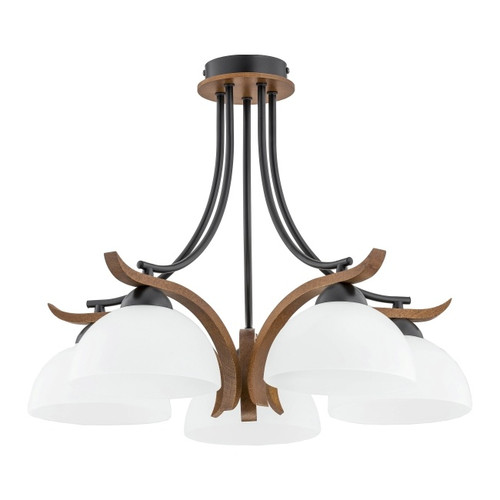 Pendant Lamp Alfa Bafia 5x E14, black/wood