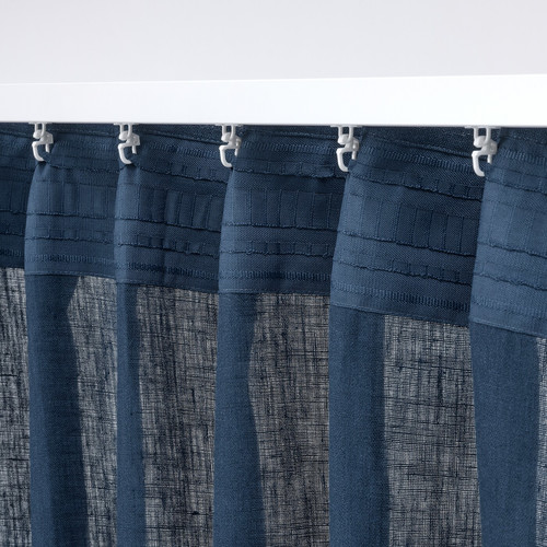 DYTÅG Curtains, 1 pair, dark blue, 145x300 cm
