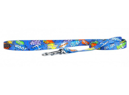 Matteo Dog Leash 30mm, blue graffiti