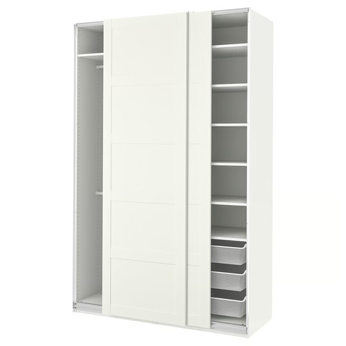 PAX / BERGSBO Wardrobe, white/white, 150x66x236 cm