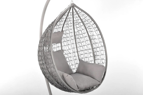 Hanging Cocoon Chair BAHAMA, in-/outdoor, grey