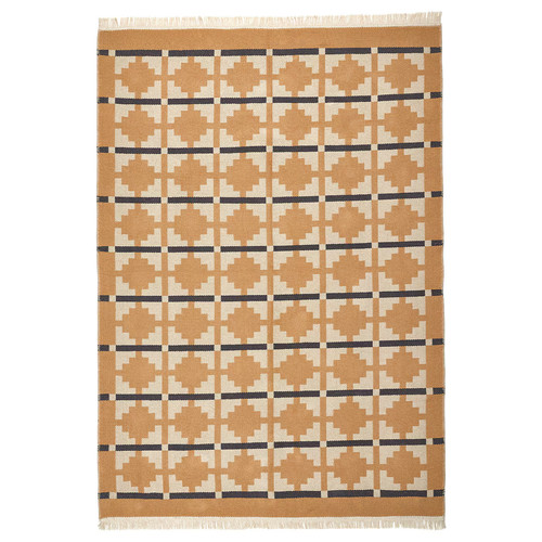 TELEGRAFLINJE Rug, flatwoven, yellow-beige, 170x240 cm