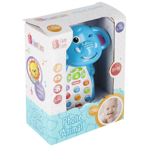 Bam Bam Musical Toy Phone Animal Elephant 18m+