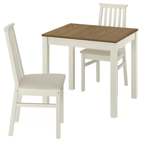ÅLHULT / ÅLHULT Table and 2 chairs, beige/brown/Kabusa light beige beige, 80x74 cm