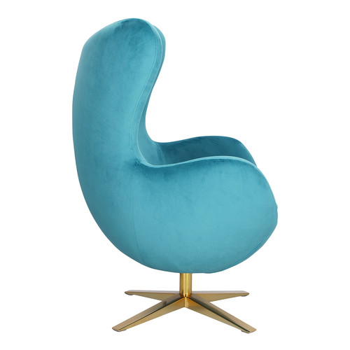 Armchair Egg Velvet Gold, blue