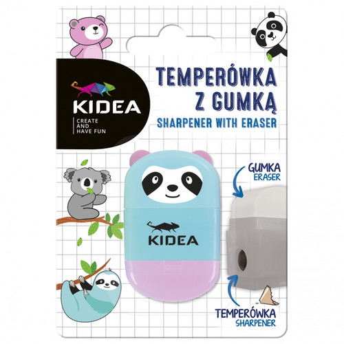 Kidea Sharpener with Eraser Animals, 1pc, assorted design