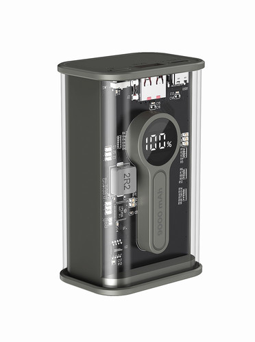 Gembird Power Bank Powerbank Transparent 9000 mAh QC3.0, black