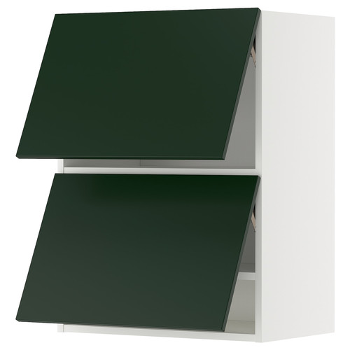 METOD Wall cabinet horizontal w 2 doors, white/Havstorp deep green, 60x80 cm