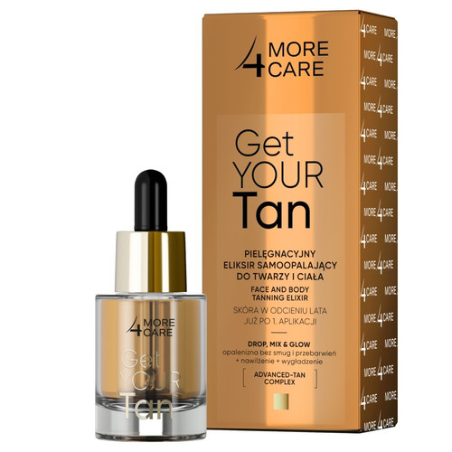 More4Care Get Your Tan Face and Body Tanning Elixir 15ml