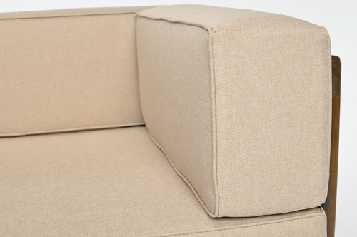 Garden Outdoor Corner Sofa, wood, dark brown, beige
