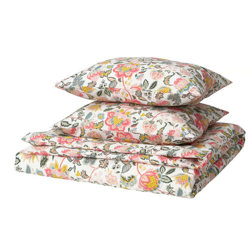 DAGGSALVIA Duvet cover and 2 pillowcases, multicolour/floral pattern, 200x200/50x60 cm