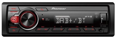 Pioneer Car Radio 1-DIN Receiver with DAB/DAB+, Bluetooth MVH-330DAB