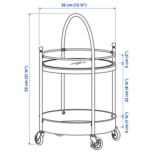 FRÖSJÖN Trolley, black, 55x35 cm