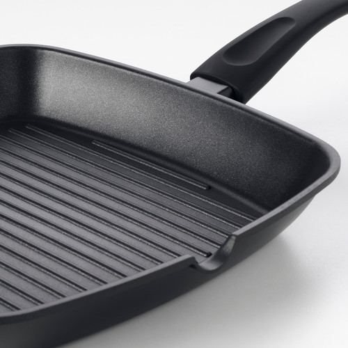 HEMLAGAD Grill pan, black, 28x28 cm
