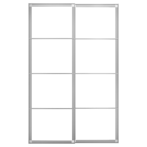PAX Pair of sliding door frames w rail, aluminium, 150x236 cm