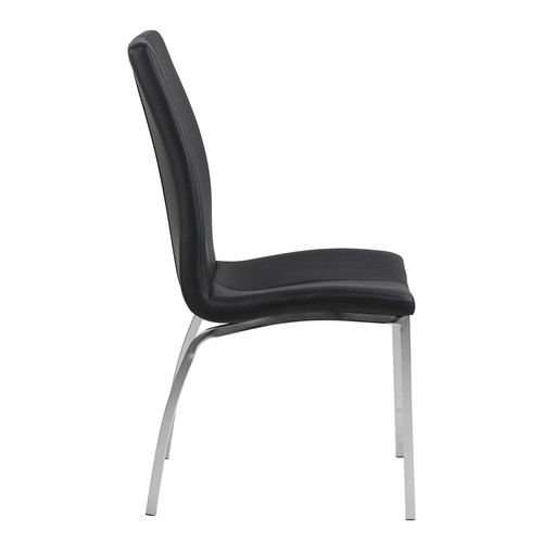 Chair Asama, black, chrome legs