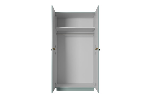 Wardrobe Nicole 100 cm, sage, gold handles