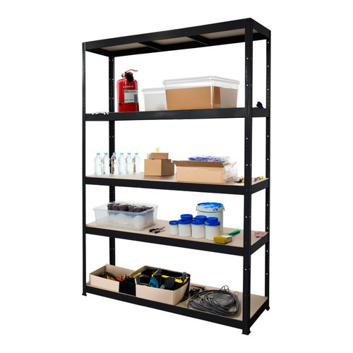 GoodHome Shelving Unit Ryle 179 x 120 x 40 cm 5 Shelves, black