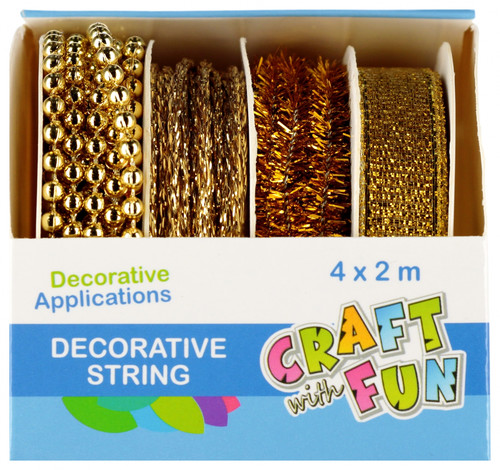 Gold Decorative Tape/Ribbon Set, 2 m, 4 Textures