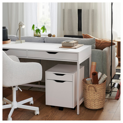 ALEX Drawer unit on castors, white/black, 36x50 cm