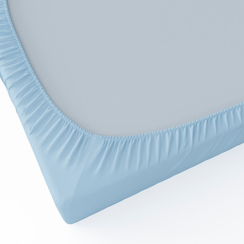 BRUKSVARA Fitted sheet, blue, 160x200 cm