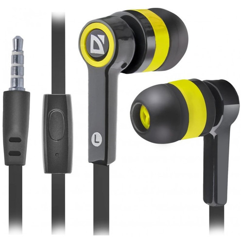 Defender Pulse 420 Wired In-Ear Headset, Black/Yellow