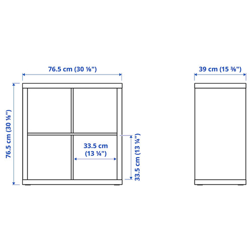 KALLAX Shelving unit, with 2 doors/with 2 shelf inserts white, 77x77 cm